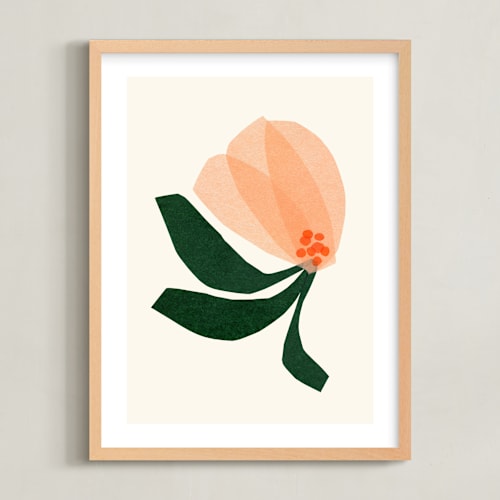 This is a peach nursery wall art with standard by Carrie Moradi called dancing florals 1