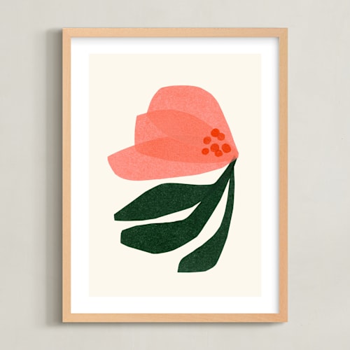 This is a flamingo nursery wall art with standard by Carrie Moradi called dancing florals 3