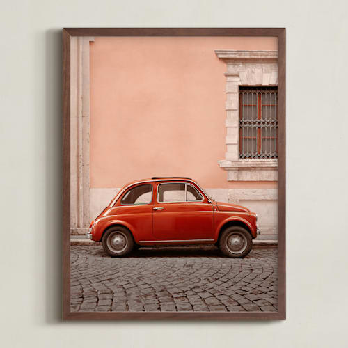 This is a red rosa art by Kelsey Mucci called an italian classic in rome