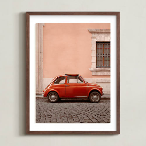 This is a red rosa art by Kelsey Mucci called an italian classic in rome