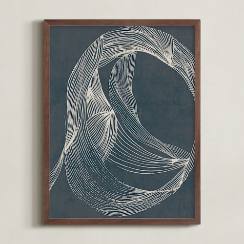 This is a whale blue art by Lucrecia Caporale called dancing lines