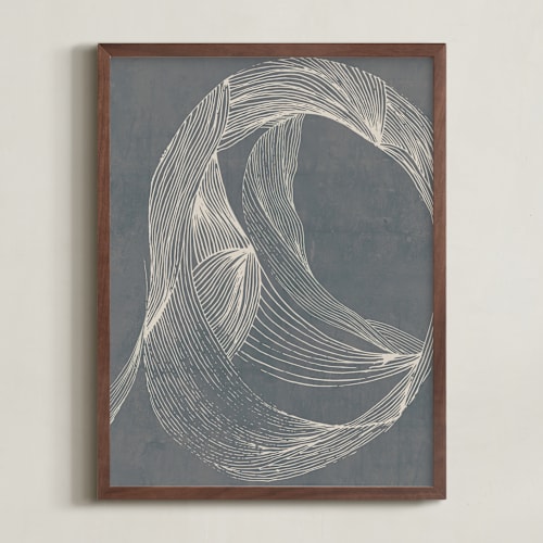This is a charcoal grey art by Lucrecia Caporale called dancing lines