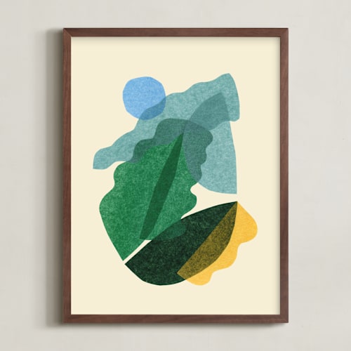 This is a tropical green art by Carrie Moradi called botanica swirl