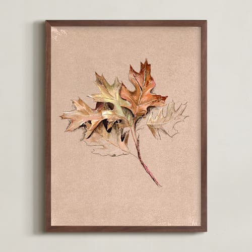 This is a oak art with standard by Olivia Kanaley Inman called leaf study
