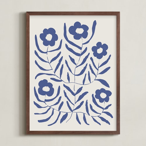 This is a denim art by Kelly Watkins called bloom 2