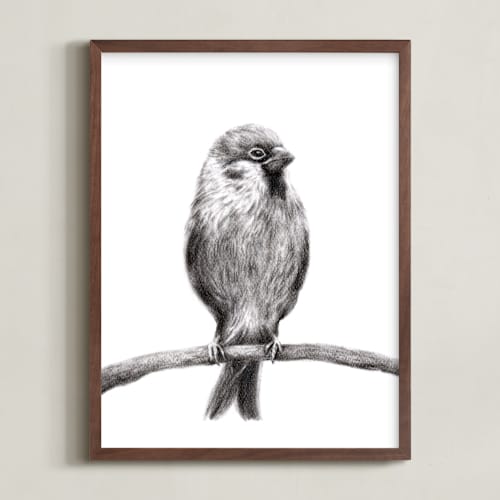 This is a charcoal art by Elly called little sparrow