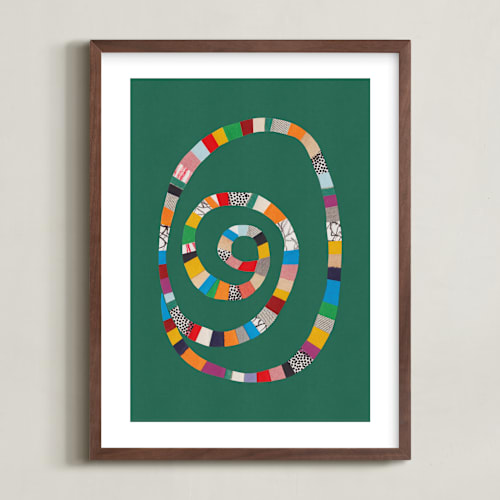 This is a shamrock green kids wall art by Alisa Galitsyna called whirl of colors