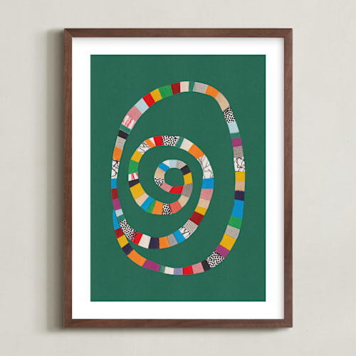 This is a shamrock green kids wall art with standard by Alisa Galitsyna called whirl of colors
