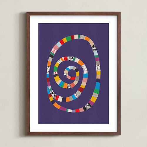 This is a grape purple kids wall art by Alisa Galitsyna called whirl of colors