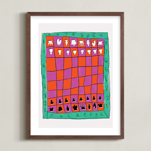 This is a tropical kids wall art with standard by Simona Camp called colorful chess