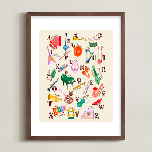 This is a retro rainbow art by DorothyDear Creations called musical alphabet