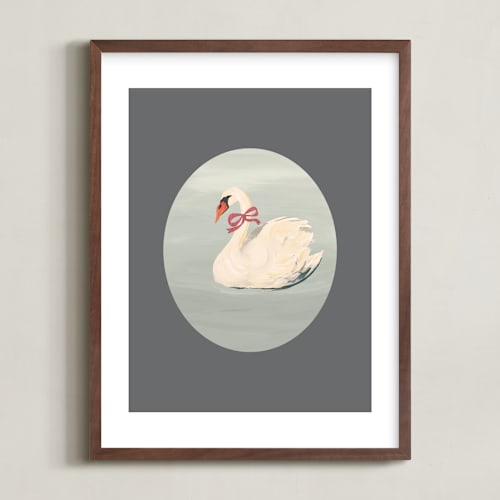 This is a smoke nursery wall art by Teju Reval called dreamy swan