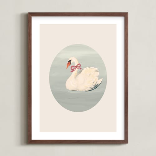 This is a sand nursery wall art by Teju Reval called dreamy swan