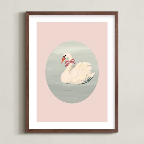 This is a petal nursery wall art by Teju Reval called dreamy swan