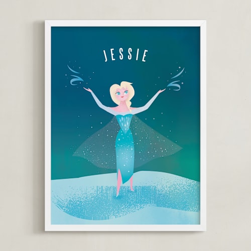 This is a frost disney art by Lori Wemple called disney elsa's magic