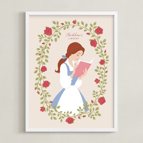 This is a rose disney art by Jamie Alexander called disney's belle library