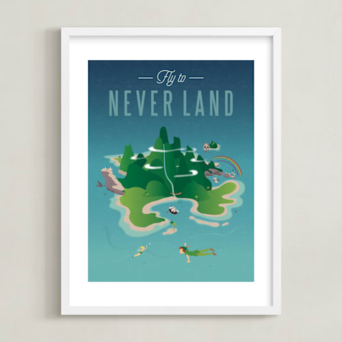 This is a island disney art by Erica Krystek called fly to neverland