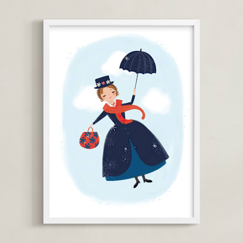 This is a sky disney art by Itsy Belle Studio called mary poppins flies