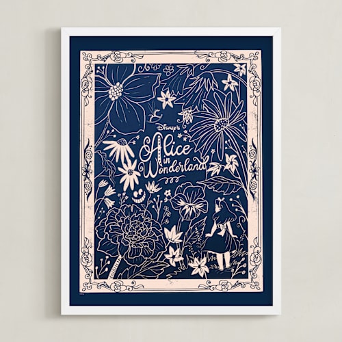 This is a navy disney art by Stefanie Lane called art nouveau alice