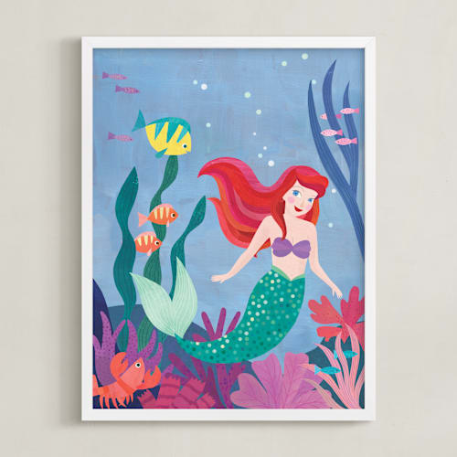 This is a sea disney art by melanie mikecz called ariel & friends