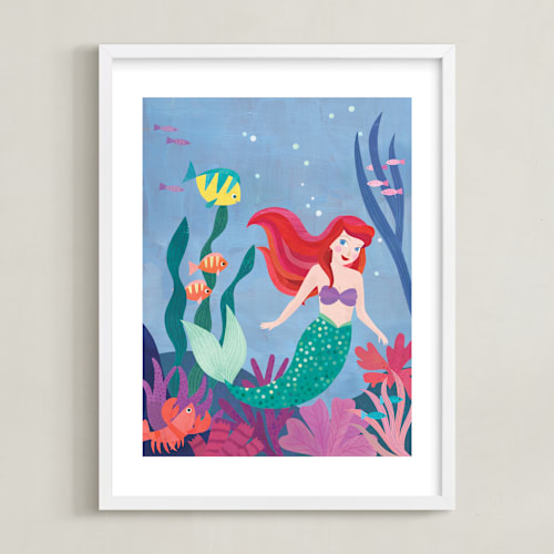 This is a sea disney art by melanie mikecz called ariel & friends