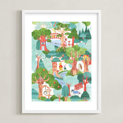 This is a forest disney art by Sarah Knight called hundred paper woods