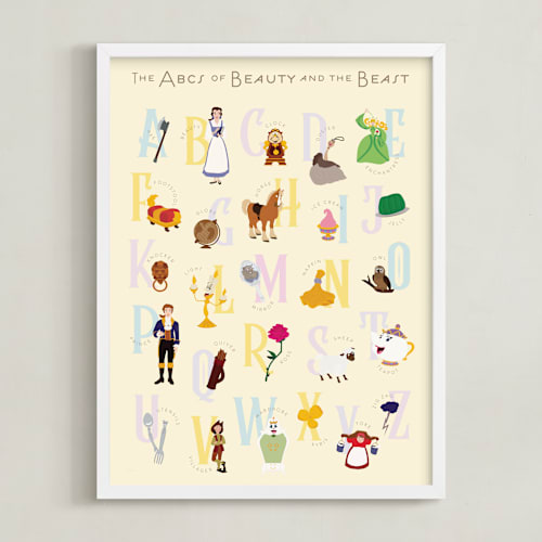 This is a candlewax disney art by Christie Kelly called the abcs of disney's beauty and the beast