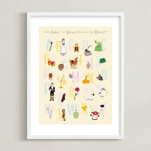 This is a candlewax disney art by Christie Kelly called the abcs of disney's beauty and the beast