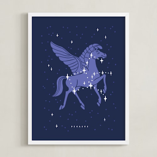 This is a purple disney art by Rebecca Smith called disney's pegasus stars are born