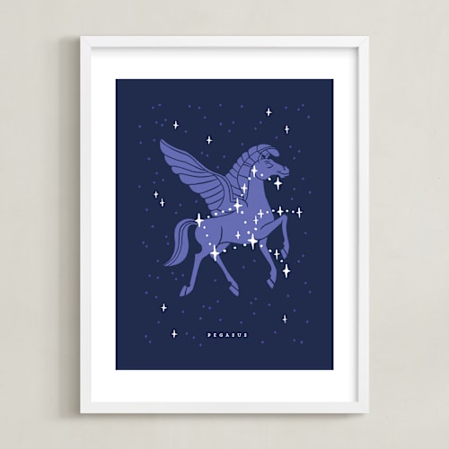 This is a purple disney art by Rebecca Smith called disney's pegasus stars are born