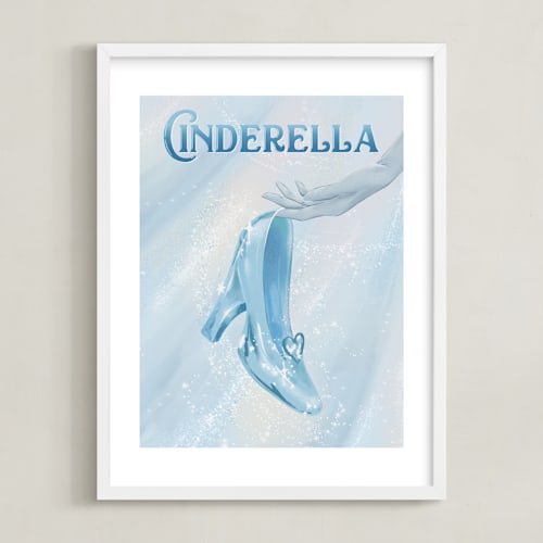 This is a glass disney art by Leah Bisch called disney's cinderella glass slipper