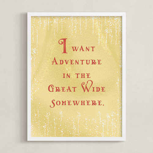 This is a golden disney art by Leah Bisch called disney's belle adventure quote