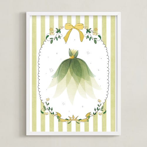 This is a green disney art with standard by Kamala Nahas called disney princess tiana dress-up