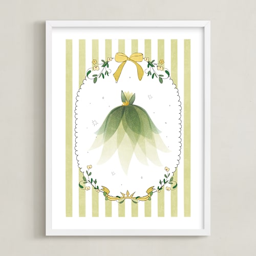 This is a green disney art by Kamala Nahas called disney princess tiana dress-up