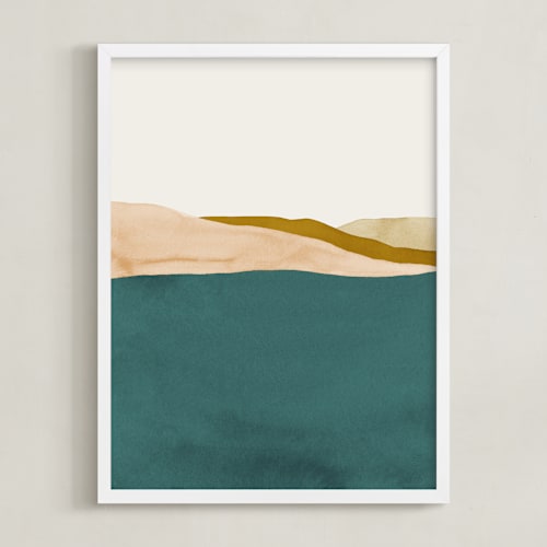 This is a blue-green art with standard by Little Valley Studio called lakeside view i