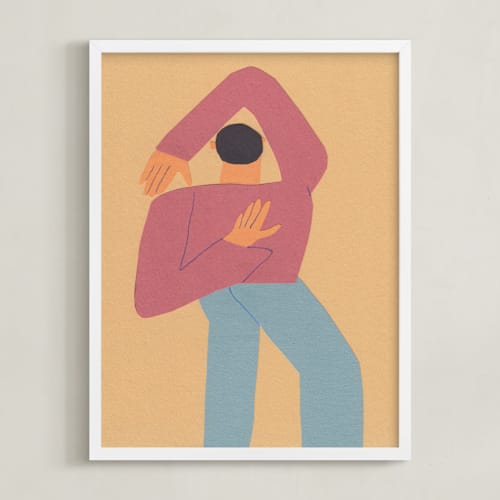 This is a burgundy art by Elliot Stokes called stretch 1