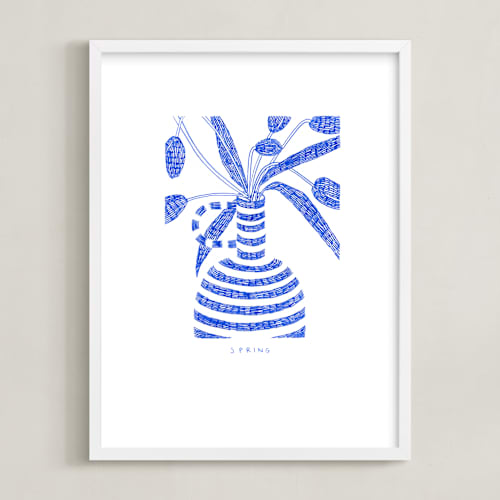 This is a cobalt blue art by Pati Cascino called spring