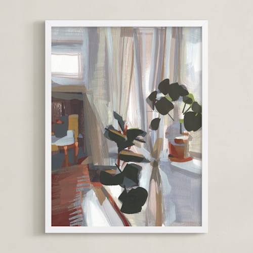 This is a lavender gray art by Khara Ledonne called morning, sleepyhead