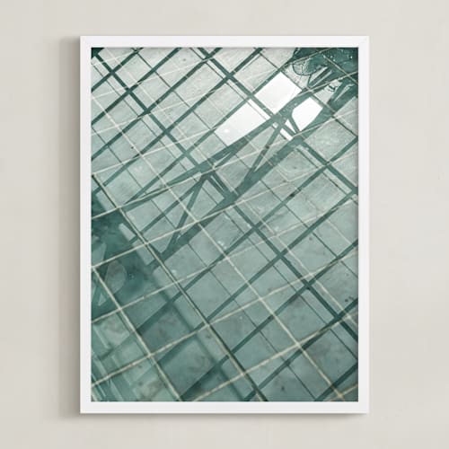 This is a teal green art by Van Tsao called weaves of shadows iii