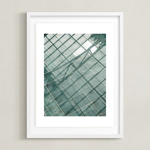 This is a teal green art by Van Tsao called weaves of shadows iii