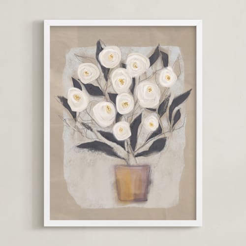 This is a creamy buff art by Jacquelyn Sloane Siklos called the gardenia