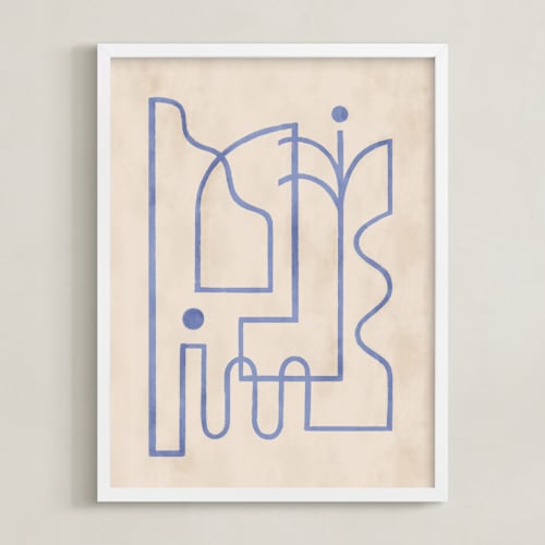 This is a soft blue art by Pati Cascino called through my window ii