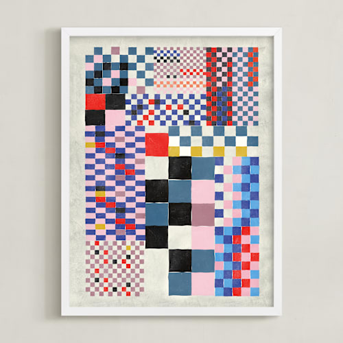 This is a marine blue art with standard by Krissy Callahan called checker madness