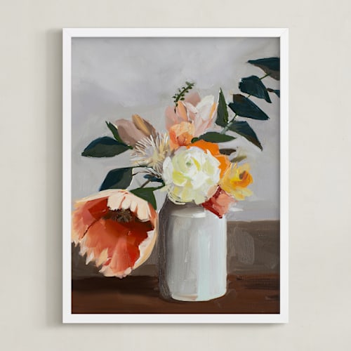 This is a stone art by Jenny Westenhofer called peach poppy