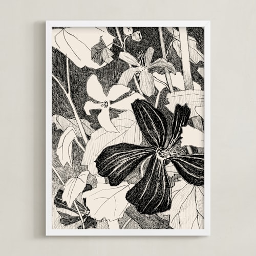 This is a graphite gray art with standard by Catilustre called campo de malvas 1