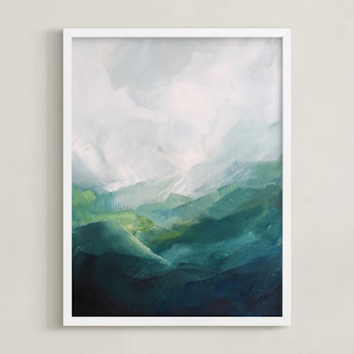 This is a deep teal art with standard by Mya Bessette called jewel basin