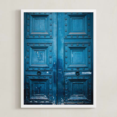 This is a ocean blue art by 1885 Atelier called behind door number 1