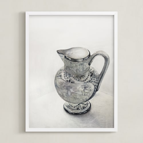 This is a nantucket blue art by Karen Kaul called blue pitcher