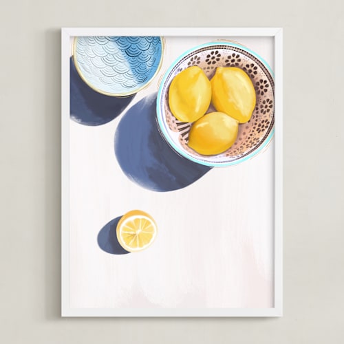 This is a lemon yellow art by Kinga Subject called flatlay lemon study no.3