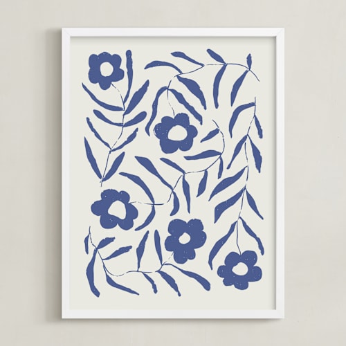 This is a denim art by Kelly Watkins called bloom 1